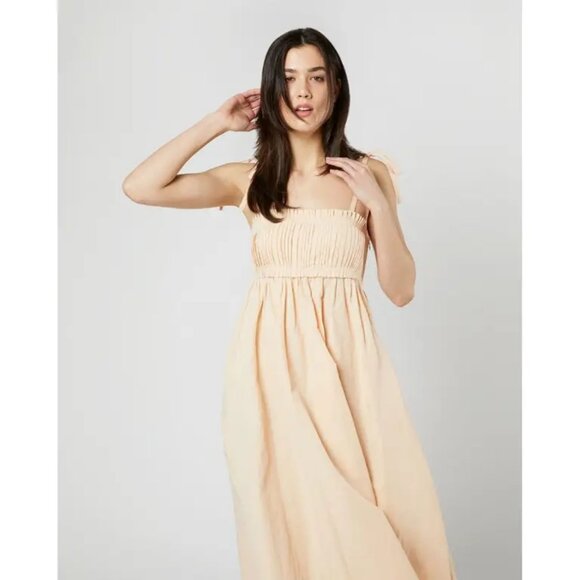NEW Ulla Johnson Women's Tan and Pink Midi Dress SIZE 8   #2718 - Picture 4 of 10